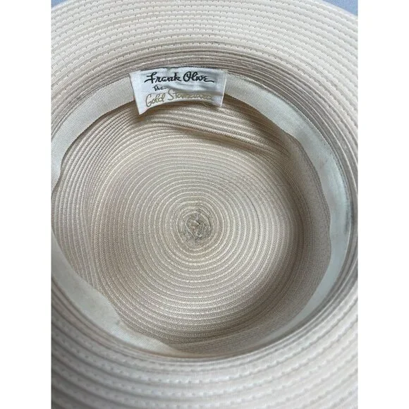 Vintage Frank Olive Gold Standard Neiman Marcus Breton Woven Kentucky Derby Hat - Picture 6 of 7